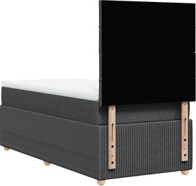 vidaXL Κρεβάτι Boxspring με Στρώμα Σκούρο Γκρι 90x200 εκ. Υφασμάτινο