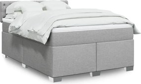 vidaXL Κρεβάτι Boxspring με Στρώμα Αν. Πράσινο 160x200εκ Υφασμάτινο
