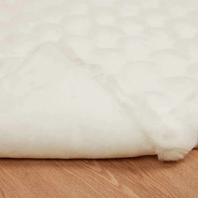 vidaXL Ψεύτικη κουβέρτα από κουνέλι 4 pcs Λευκό 130 x 150 cm