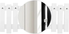 Stewehome Κρεμάστρα Τοίχου Λευκή με Καθρέφτη MDF 120x60x60 cm