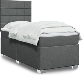 vidaXL Κρεβάτι Boxspring με Στρώμα Σκούρο Γκρι 80x200 εκ. Υφασμάτινο