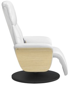 vidaXL Πολυθρόνα Μασάζ Ανακλινόμενη με Υποπόδιο Λευκή Συνθετικό Δέρμα