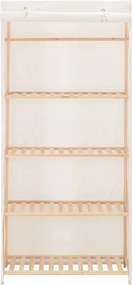 vidaXL Ντουλάπα Λευκή 79 x 40 x 170 εκ. Υφασμάτινη