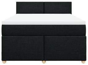 vidaXL Κρεβάτι Boxspring με Στρώμα Μαύρο 140x200 εκ. Υφασμάτινο