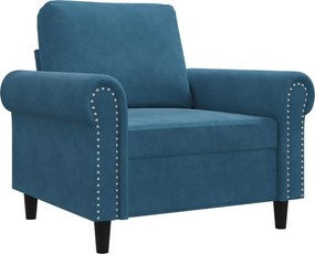 vidaXL Πολυθρόνα Μπλε 60 εκ. Βελούδινη
