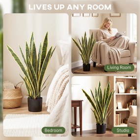 Τεχνητό φυτό Sansevieria μεγάλο 77 cm τεχνητό φυτό σε γλάστρα για σαλόνι, δώρο
