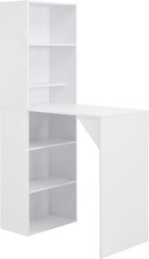 vidaXL Τραπέζι Μπαρ με Ράφι Λευκό 115 x 59 x 200 εκ.