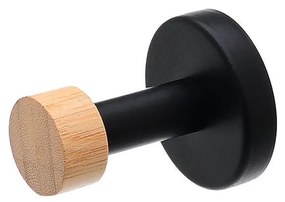 Κρεμάστρα Επιτοίχια Bamboo Essentials Μονη Μεταλλική Μαύρη - Estia