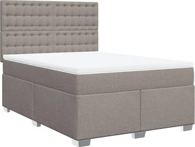 vidaXL Κρεβάτι Boxspring με Στρώμα Taupe 140x190 εκ. Υφασμάτινο