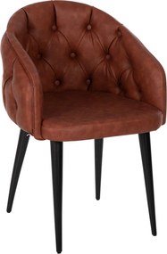 ΠΟΛΥΘΡΟΝΑ LORETTA HM9271.53 ΜΕ ΤΑΜΠΑ ΤΕΧΝΟΔΕΡΜΑ &amp; ΞΥΛΙΝΑ ΜΑΥΡΑ ΠΟΔΙΑ 53x60x82Υεκ.