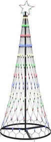 vidaXL LED Χριστουγεννιάτικο Δέντρο Πολύχρωμο 184.5 εκ. Μέταλλο