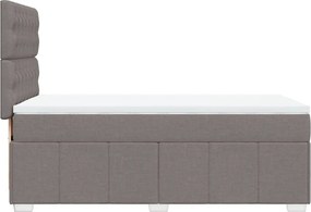 vidaXL Κρεβάτι Boxspring με Στρώμα Taupe 90x200 εκ. Υφασμάτινο