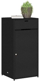 vidaXL Ντουλάπι Αποθήκευσης Κήπου Μαύρο 55x55x111 εκ. από Συνθ. Ρατάν