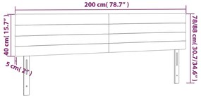 vidaXL Κεφαλάρι Κρεβατιού LED Ροζ 200x5x78/88 εκ. Βελούδινο