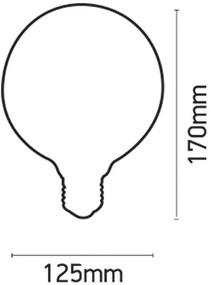 Λαμπτήρας LED Filament InLight E27 G125 10W 2200K Amber