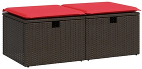 vidaXL 2 τεμαχίων σετ καναπέδες κήπου με μαξιλάρια Καστανός Ακακία