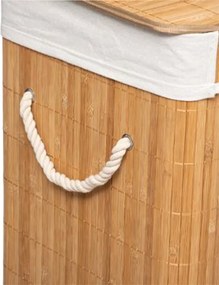 Καλάθι απλύτων Natural pakoworld χρώμα φυσικό-λευκό 40x30x50εκ