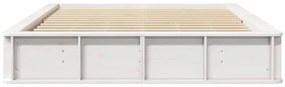 vidaXL Σκελετός Κρεβατιού Λευκό 210 x 178 x 30 εκ Στερεά ξυλεία πεύκου