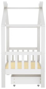 vidaXL Πλαίσιο Κρεβατιού Παιδικό με Συρτάρι Λευκό 70x140εκ Ξύλο Πεύκου