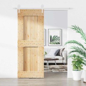 vidaXL Συρόμενη Πόρτα Φυσικό και Λευκό 80 x 210 cm