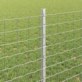 vidaXL Στύλος Περιφράξεων 5 pcs Ασημί 80 cm Ατσάλι