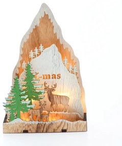 "PLYWOOD CHRISTMAS TREE" 8 LED WW Λ/ΚΙΑ ΜΠ/ΡΙΕΣ (2AA) IP20 14.3X5.5X21.5CM ACA X0581104