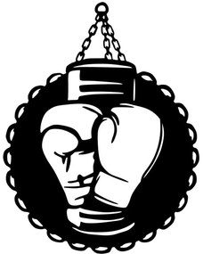 Διακοσμητικό Τοίχου Boxing 891TNL3115 57x70cm Black Wallity Μέταλλο