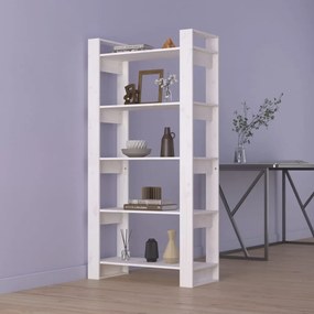 vidaXL Βιβλιοθήκη/Διαχωριστικό Χώρου Λευκό 80x35x160 εκ. Μασίφ Ξύλο