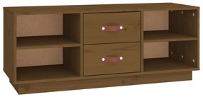 vidaXL Έπιπλο Τηλεόρασης Καφέ Μελί 100x34x40 εκ. από Μασίφ Ξύλο Πεύκου