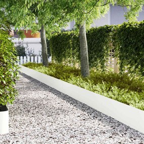vidaXL Περιγράμματα γκαζόν 30 pcs Λευκό 100 x 0.5 x 30 εκ Ατσάλι