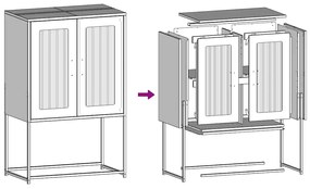 HIGHBOARD ΜΑΥΡΟ 68X39X107 CM ΑΤΣΑΛΙ 853374