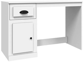 vidaXL Γραφείο με Συρτάρι Λευκό 115x50x75 εκ. από Επεξεργασμένο Ξύλο