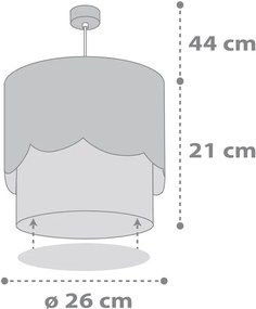 Φωτιστικό οροφής Ango Moon-Γκρι