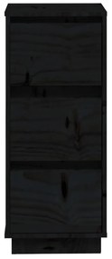 vidaXL Συρταριέρες 2 τεμ. Μαύρες 32x34x75 εκ. από Μασίφ Ξύλο Πεύκου