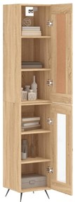 vidaXL Μπουφές Sonoma δρυς 34,5 x 34 x 180 εκ. από Επεξεργασμένο Ξύλο