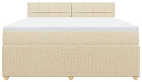 ΚΡΕΒΑΤΙ BOXSPRING ΜΕ ΣΤΡΩΜΑ ΚΡΕΜ 180X200 ΕΚ. ΥΦΑΣΜΑΤΙΝΟ 3287540