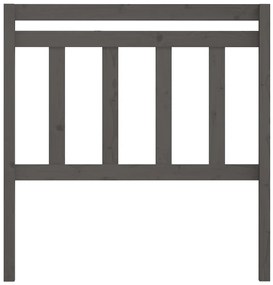 vidaXL Κεφαλάρι Κρεβατιού Γκρι 106 x 4 x 100 εκ. από Μασίφ Ξύλο Πεύκου