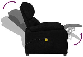 vidaXL Πολυθρόνα Μασάζ Μαύρη Υφασμάτινη