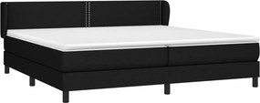 vidaXL Κρεβάτι Boxspring με Στρώμα Μαύρο 200x200 εκ. Υφασμάτινο