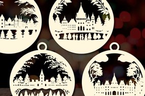 Σετ των 3 Intra απο ξύλο plywood 3mm-4mm πάχος Χριστουγεννιάτικο Οικογενειακό Στολίδι Δίασταση 4x4 cm INTRAFABR-83682506