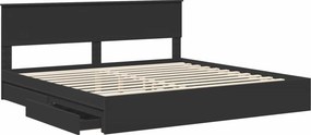 VidaXL Κρεβάτι Αποθήκης Μαύρο 200 x 200 cm Επεξεργασμένο Ξύλο