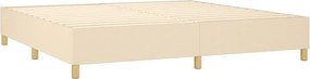 vidaXL Κρεβάτι Boxspring με Στρώμα Κρεμ 200x200 εκ. Υφασμάτινο