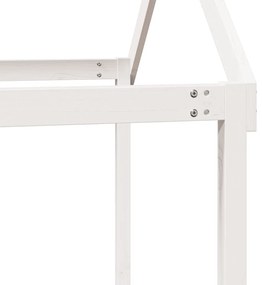 vidaXL Οροφή Κρεβατιού Παιδική Λευκό 207x95,5x159εκ. Μασίφ Ξύλο Πεύκου