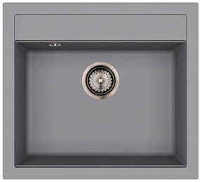 Helika Quadro SQQ 100 Ένθετος Γρανιτένιος Νεροχύτης με Βαλβίδα Γραφίτη Μ56.5xΠ51cm Γκρί