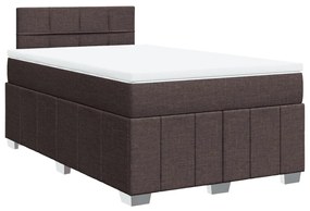 Κρεβάτι Boxspring με Στρώμα Σκούρο Καφέ 120x200 εκ. Υφασμάτινο - Καφέ