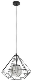 Φωτιστικό Οροφής Ø445 'Vernham 43481 Black-Clear Eglo Metal, Glass