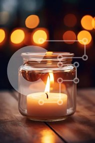 Intra Συλλεκτικό Ξύλινο Παζλ Plywood  4mm - Γυάλινο Βάζο με Άφωτο Κερί Σε Ξύλινο Κουτί - Διαστάσεις Puzzle: 10x10 cm – 25 κομμάτια