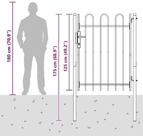 vidaXL Πύλη Φράχτη Γκρι 100 x 120 cm Χάλυβας με Επικάλυψη Πούδρας