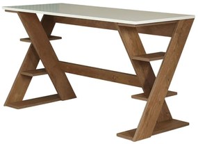 Γραφείο Lungo 801CMY5425 140x60x73cm Dark Oak-White