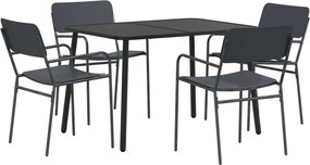 vidaXL Σετ τραπεζαρίας 5 τμχ. Ανθρακί Ατσάλι